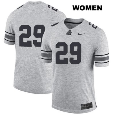 Women's NCAA Ohio State Buckeyes Marcus Hooker #29 College Stitched No Name Authentic Nike Gray Football Jersey FN20B55VB